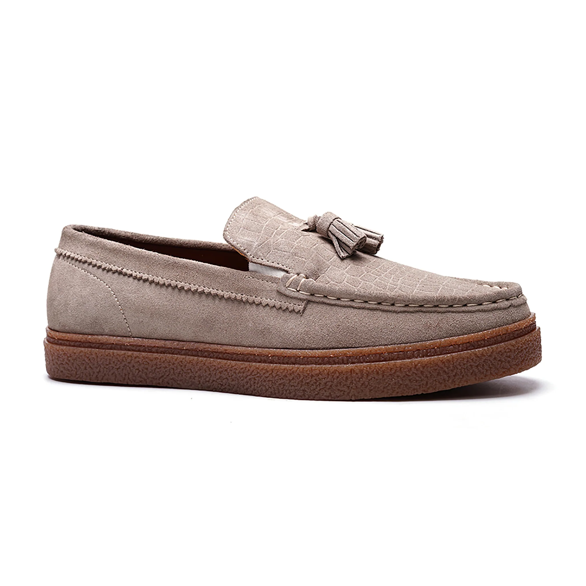 Baez Tassel Sneaker // Earth Grey Suede - Image 2