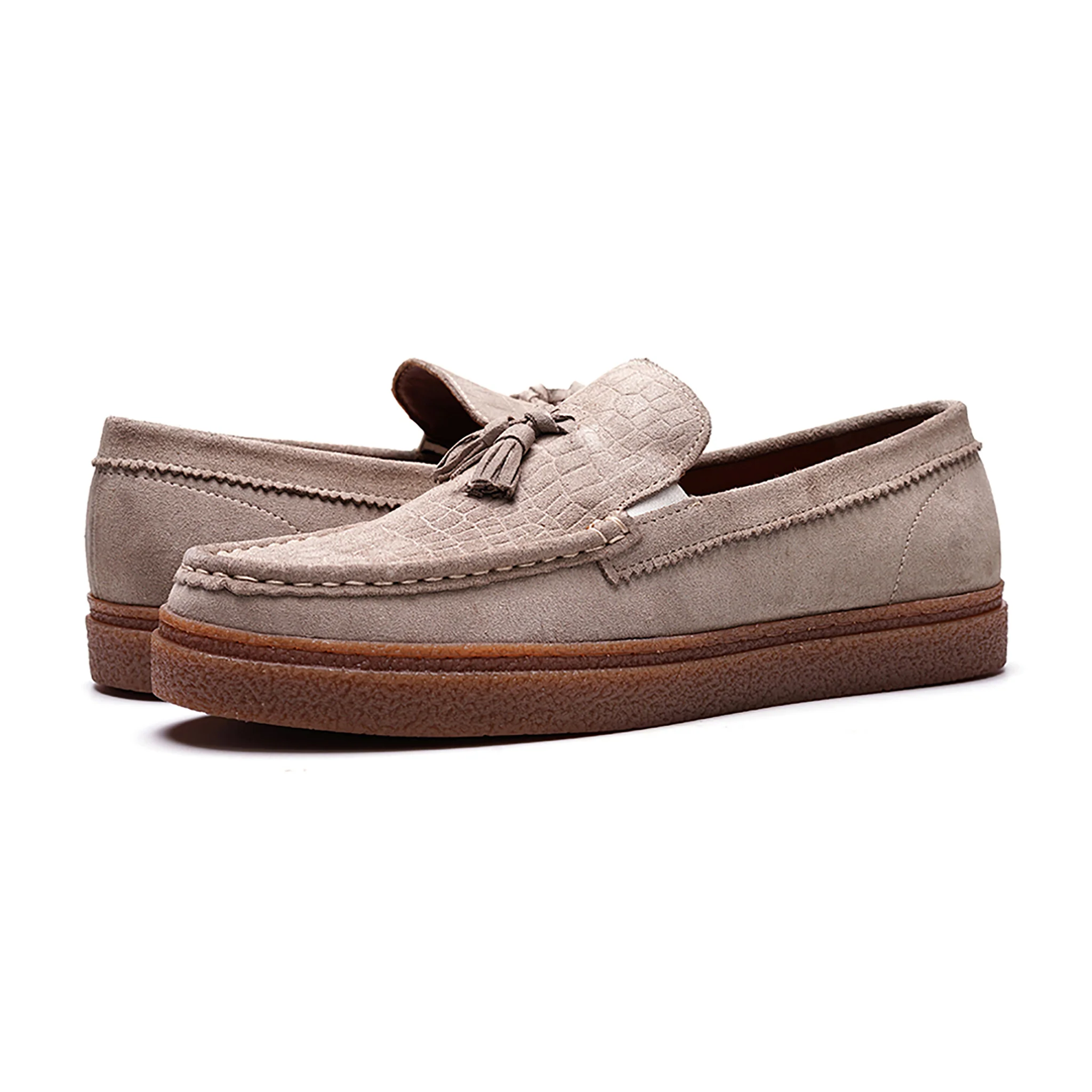 Baez Tassel Sneaker // Earth Grey Suede - Image 6