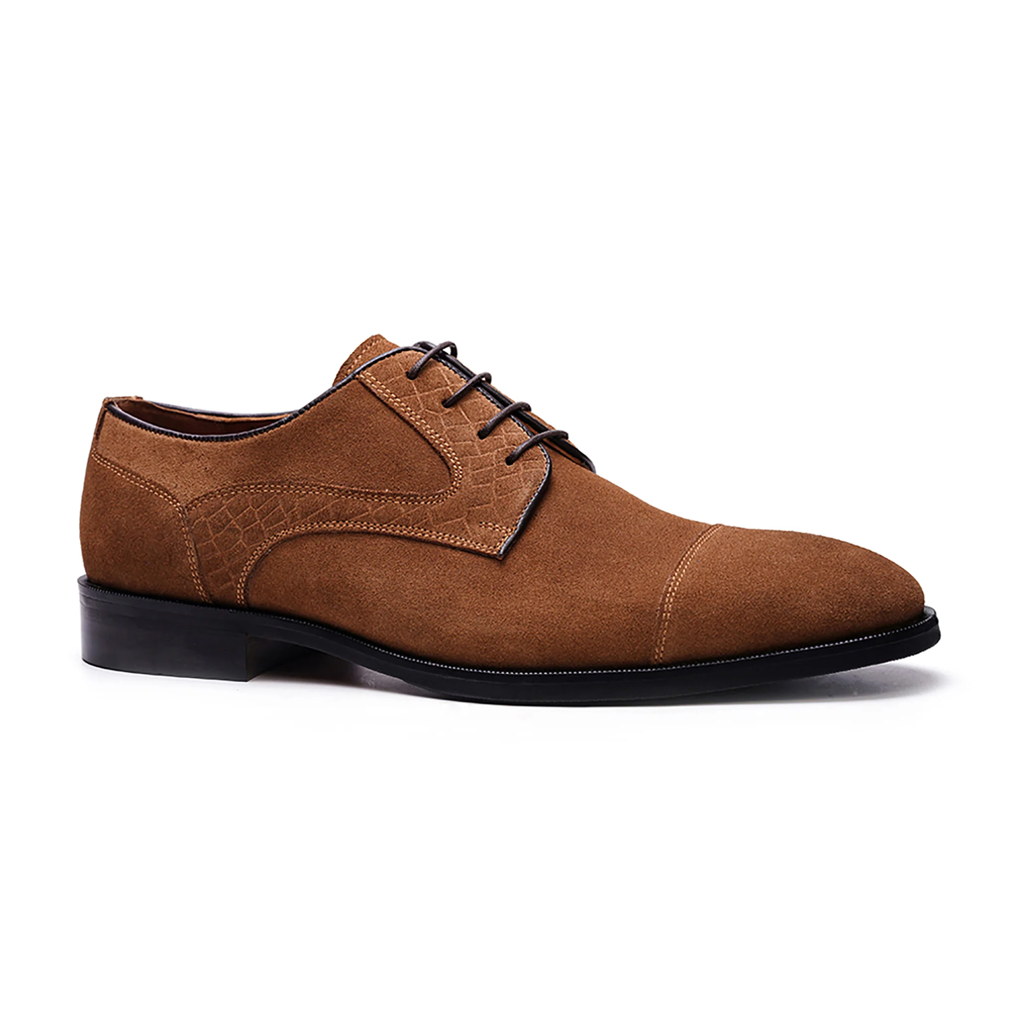 Havens Cap-toe Derby // Tobacco Brown Suede - Image 2
