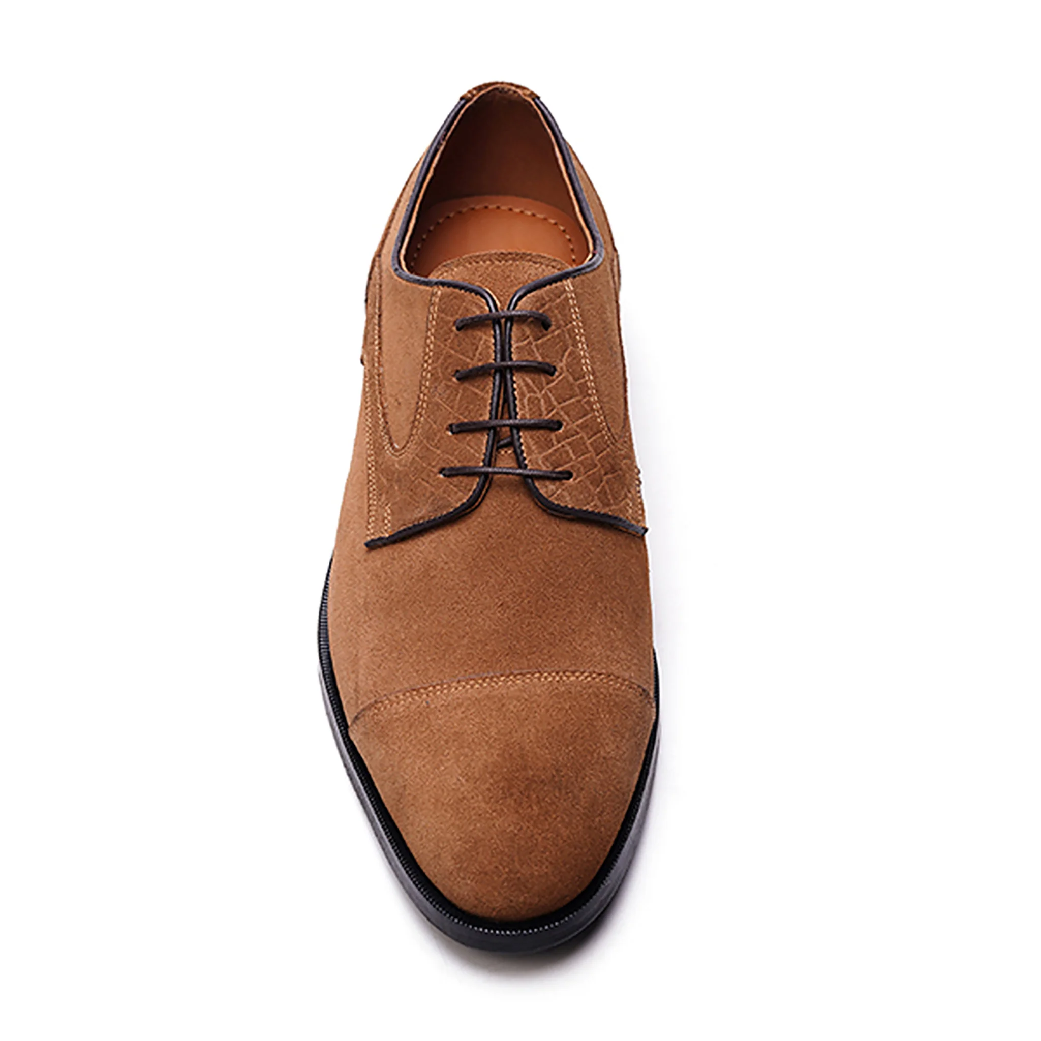 Havens Cap-toe Derby // Tobacco Brown Suede - Image 3
