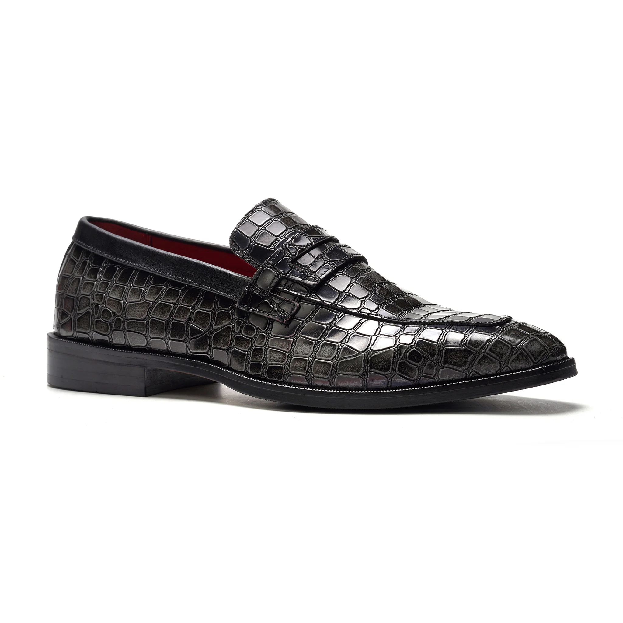 Nocturne Penny Loafer // Grey Croco - Image 2