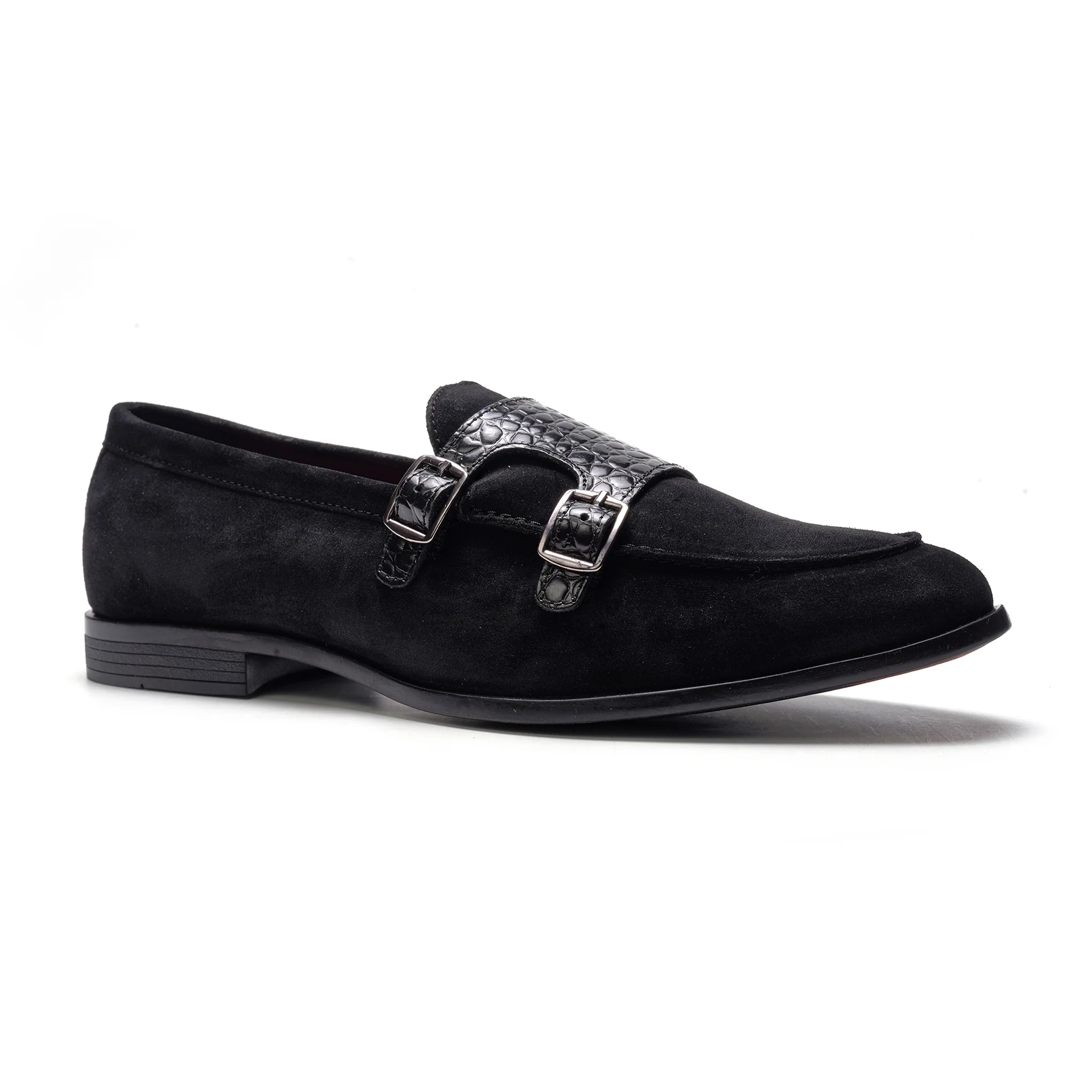 Virtuoso Double Monk Loafer // Black Croco - Image 2