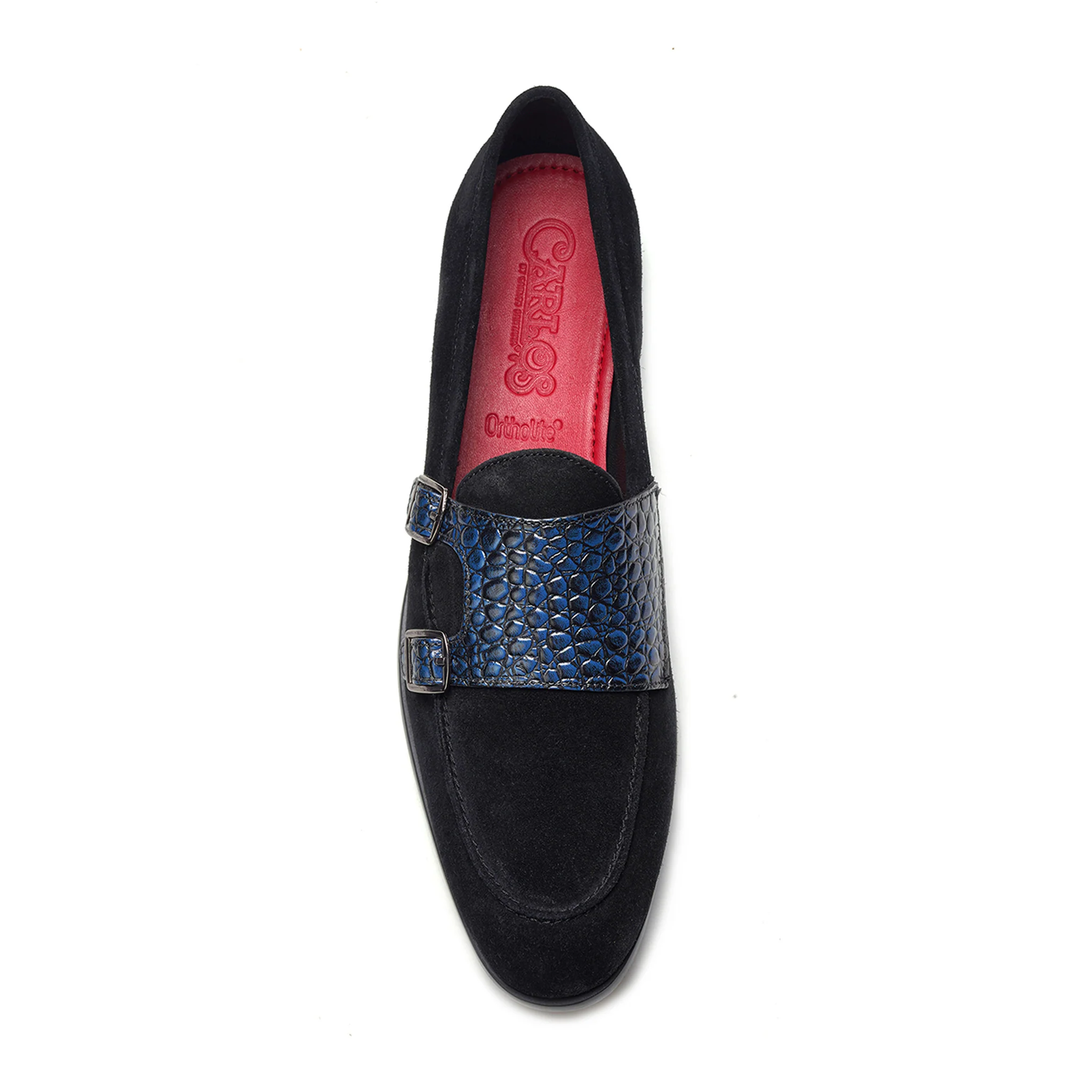 Virtuoso Double Monk Loafer // Navy Croco - Image 3