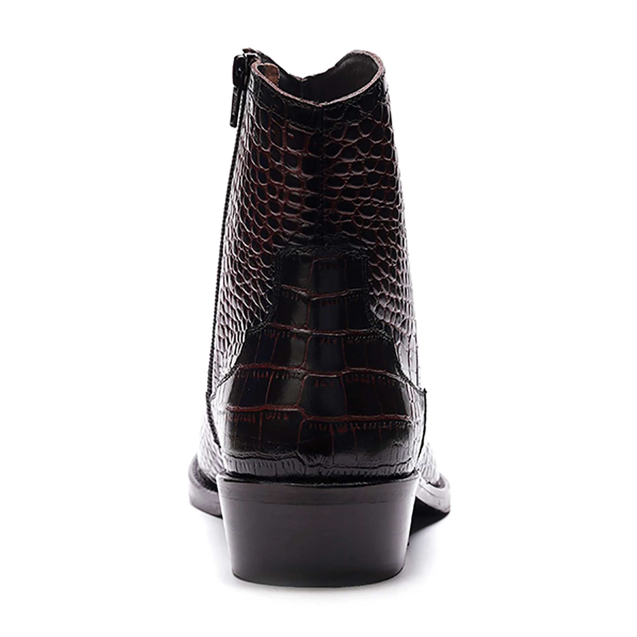 Zappa Cowboy Boot // Croco Brown Leather - Image 4